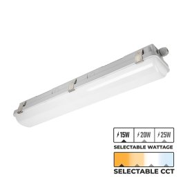 2ft LED Vapor Tight Strip Light - NSF Certified - Selectable Wattage and CCT - Up To 3,250 Lumens - 15W / 20W / 25W - 3000K / 3500K / 4000K / 5000K