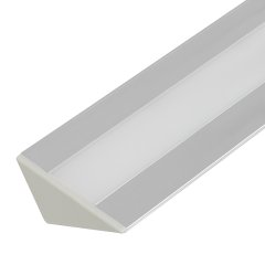 KLUS LOC-30 LED strip channel corner mount profile shown with optional forsted lens installed