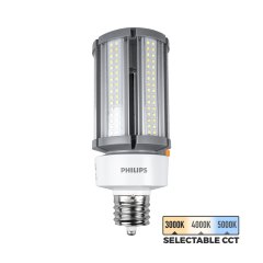 Philips 45W LED Corn Bulb - Selectable CCT - EX39 Mogul Base - Type-B Ballast Bypass - 175W MH Equivalent - Up To 6,200 Lumens