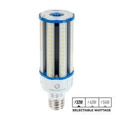 Green Creative 54W HID LED Retrofit Bulb - Post Top Lamp - EX39 Base - Selectable Wattage - Up To 7,020 Lumens - 277V - 32W / 43W / 54W - 5000K