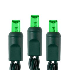 Wide Angle LED Christmas String Lights - 25ft - 50 Mini 5mm Bulbs - Green Wire