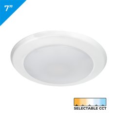 7" 15W LED Flush Mount Downlight - Selectable CCT - Dimmable - Up to 1,125 Lumens