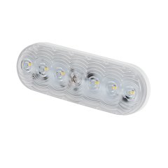 LumenX LED Backup Light for Truck or Trailer - Weatherproof - 7 LEDs - Oval - Clear Lens