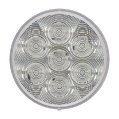 LumenX LED Backup Light for Truck or Trailer - Weatherproof - 7 LEDs - 4" Round - Clear Lens
