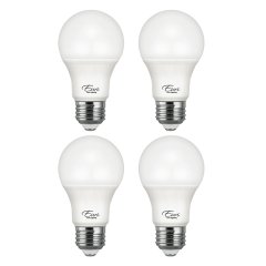 Euri Lighting A19 LED Bulb - 9W - E26 Base - 60W Incandescent Equivalent - 4-Pack - 2700K / 3000K / 4000K / 5000K