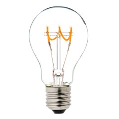 Flexible Filament LED Bulb - A19 Carbon Filament Style Bulb - Dimmable 10 Watt Equivalent - Spiral Horizontal Loop - 60 Lumens