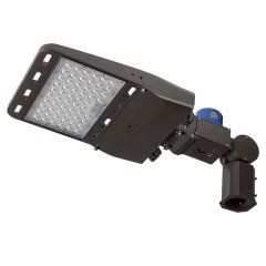 100W LED Parking Lot/Shoebox Area Light w/ Photocell - 14,000 Lumens - 250W Metal Halide Equivalent - 5000K - Knuckle Slipfitter Mount