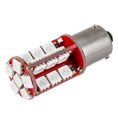 7507 (PY21W) CAN Bus LED Bulb - 30 SMD LED Tower - BAU15S Bulb - Red