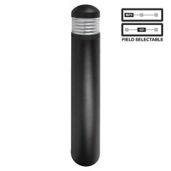 43 inch Round Top Bollard with Louvers - Black Finish - Selectable 12W / 16W / 22W - 3000K / 4000K / 5000K - 1540 Lumens - BLRB-SW3B22S-744-BKRL