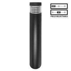 Flat Top LED Bollard with Louvers - Selectable Wattage and CCT - Black Finish - 12W / 16W / 22W - 3000K / 4000K / 5000K