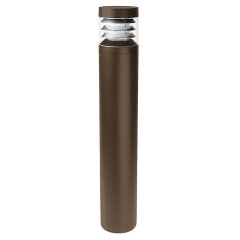 Round LED Bollard Light with Louvers - Bronze Finish - 25W - 1850 Lumens - 3000K / 4000K / 5000K