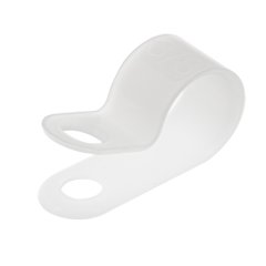 3/8" Cable Clamp - White Nylon - Size 10 Screw - CCS-3