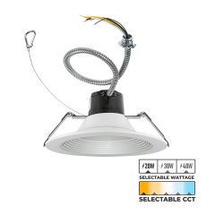 10" LED Commercial Recessed Downlight - Selectable CCT - Selectable Wattage - Dimmable - Up to 5,000 Lumens
