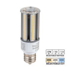 LED Corn Bulb - Selectable Wattage and CCT - EX39 Mogul Screw Base - Up To 3,375 Lumens - 12W / 18W / 27W - 3000K / 4000K / 5000K - 100W MH Equivalent