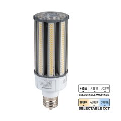 LED Corn Bulb - Selectable Wattage and CCT - EX39 Mogul Screw Base - Up To 6,300 Lumens - 27W / 36W / 45W - 3000K / 4000K / 5000K - 125W MH Equivalent