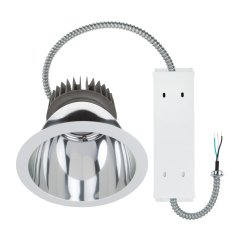 Commercial LED Downlight Retrofit for 8" Cans - Recessed Light with Reflector Trim - 300 Watt Equivalent - 2800 Lumens