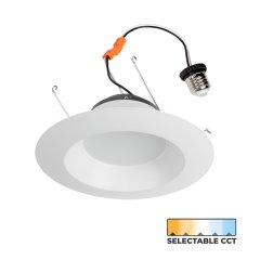 LED 6-inch Downlight - 13W Recessed Retrofit - Selectable CCT - Up To 1,000 Lumens - 2700K / 3000K / 3500K / 4000K / 5000K