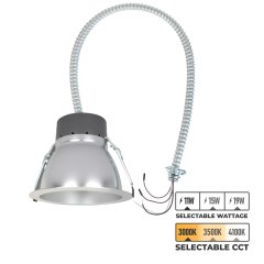 TCP LED 8" Selectable Commercial Recessed Downlight - Selectable CCT and Wattage - Dimmable - Diffuser Version - Up to 2,150 Lumens