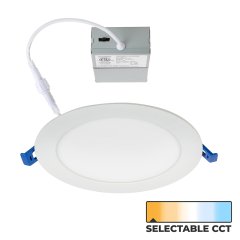 6-inch Ultra-Thin LED Recessed Downlight - Canless - Selectable CCT - Dimmable - 2700K / 3000K / 3500K / 4000K / 5000K