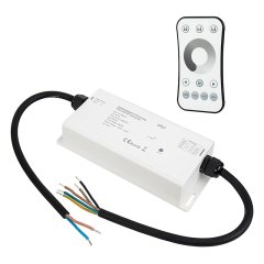 Waterproof 4 Channel Receiver with Single Color Dimming RF Remote - 5 Amps/Channel - DS-CO4-DM