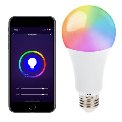 Wi-Fi Smart LED Bulb - RGBW Color Changing A19 Bulb -10W - Alexa/Google Assistant/Smartphone Compatible - 60W Equivalent