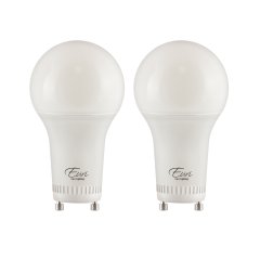 Euri Lighting A19 LED Bulb - 11W - GU24 Base - Dimmable - 75W Incandescent Equivalent - 2-Pack - 2700K / 3000K / 4000K / 5000K