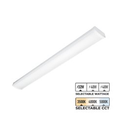 Euri Lighting ESW4-48W103sw - 4ft LED Wraparound Light - Selectable CCT - Selectable Wattage - Up To 5,520 Lumens
