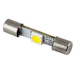 6612F Vehicle Vanity LED Light Bulb - (1) SMD LED Fuse Lamp - 3022 Base - 30mm
