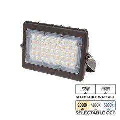 50W / 35W LED Flood Light - CCT and Wattage Selectable - Yoke Mount - Up To 7,250 Lumens