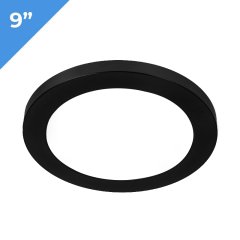 TCP 9" LED Slim Flush Mount Fixture Trim Ring - Satin Nickel / Matte Black