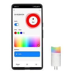 G4 LED Smart Bi-Pin Bulb - RGBW Color Changing - Hubless - Alexa / Google Assistant / Wi-Fi Compatible / Bluetooth Controller