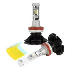 LED Headlight Kit - H11 LED Fanless Headlight Conversion Kit with Adjustable Color Temperature and Compact Heat Sink