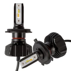 H4 Dual-Color LED Headlight Conversion Kit with Fog Light Function - White/Yellow - 4,500 Lumens/Set - Fanless