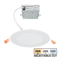TCP 6" LED Edge-Lit Snap-In CCT Selectable Downlight - 14W - Dimmable -  Up To 1,680 Lumens