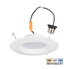 TCP LED 5" / 6" Beveled Retrofit CCT Selectable Downlight - 16W - Dimmable - E26 Adapter - Up To 1,400 Lumens