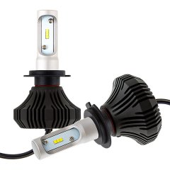 H7 LED Fanless Headlight/Fog Light Conversion Kit with Compact Heat Sink - 4,000 Lumens/Set - Cool White