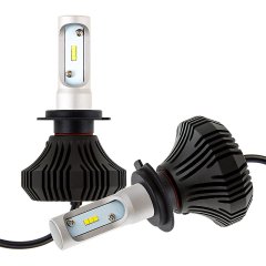 LED Headlight Kit - H7 LED Fanless Headlight Conversion Kit with Compact Heat Sink