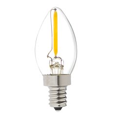 LED Vintage Light Bulb - Decorative C7 LED Bulb w/ Filament LED - 2W Blunt Tip Candle Bulb