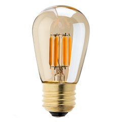 LED Vintage Light Bulb - S14 LED Sign Bulb w/ Gold Tint - Filament LED - Dimmable