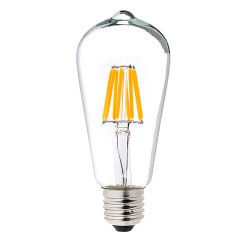 ST18 Clear LED Filament Light Bulb - 8W - Dimmable - 60W Equivalent - Up To 1,000 Lumens - 2200K / 2500K / 4000K - Single / 6-Pack