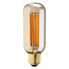 LED Vintage Light Bulb - Radio Style T14 LED Bulb w/ Gold Tint - Filament LED - Dimmable