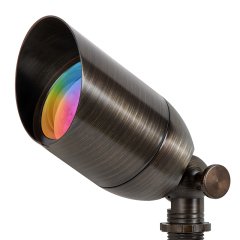 Brass LED Ready Landscape Spot Light - Optional RGB + Tunable White Smart Bulb - Smartphone Compatible - Hubless - Optional RF Remote