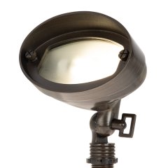 Solid Brass LED-Ready Landscape Flood Light with 2W G4 Bulb - 320 Lumens - 20W Equivalent - 3000K / 4000K