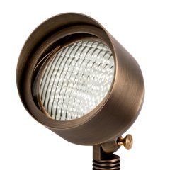 Solid Brass LED-Ready Landscape Flood Light with Adjustable Glare Guard - Optional PAR36 Bulb