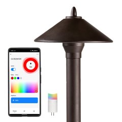 Landscape LED Ready Cone Shade Path Light - Optional G4 RGBW Smart Bulb - Hubless - Alexa / Google Assistant / Wi-Fi Compatible / Bluetooth Controller