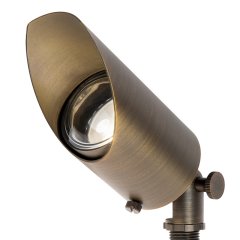 Solid Cast Brass Landscape Spotlight With Adjustable Glare Guard - Drop-In Fixture with MR16 Bulb - 400 Lumens - 3000K / 4000K / 6500K