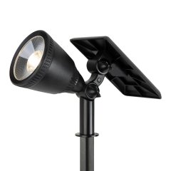 LED Solar Flood Light - Dusk-to-Dawn Photocell - 120-Degree Beam Angle - Stake Included - 3000K