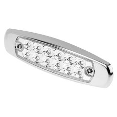 Low Profile LED Clearance or Side Marker Light - Peterbilt Style - 12 LEDs - Clear Lens