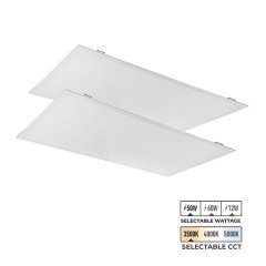 2x4 LED Flat Panel Light - Selectable CCT and Wattage - Up To 8,640 Lumens - Dimmable -  50W / 60W / 72W - 3500K / 4000K / 5000K - 2-Pack