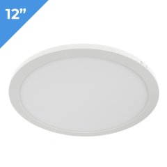 12" LED Downlight - 24W Flush Mount Ceiling Light - 125W Incandescent Equivalent - Dimmable - 1,920 Lumens - 3000K / 4000K